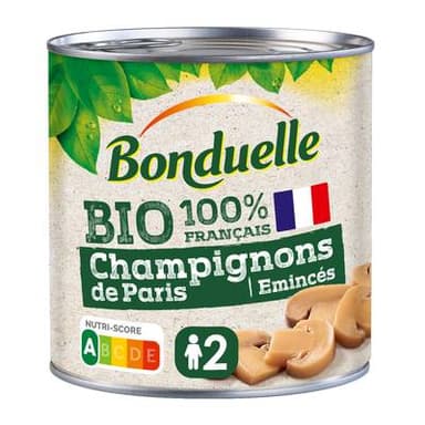 Bonduelle Champignons de Paris émincés Bio, 230g
