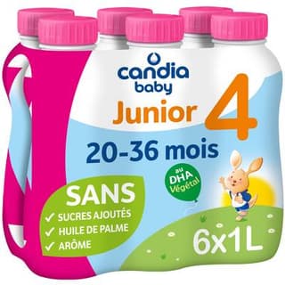 Candia Baby Lait de Croissance 4ème âge Liquide Bébé de 20 à 36 mois, 6x1L