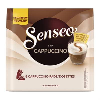 Senseo Dosettes de café Cappuccino compatibles Senseo, 8 dosettes