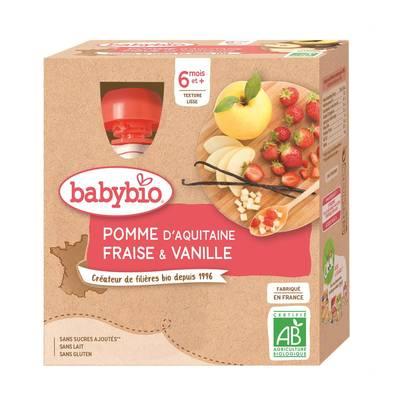 Babybio - Pomme de Provence, Faise, Vanille Bio Gourde Bébé Dès 6 mois
