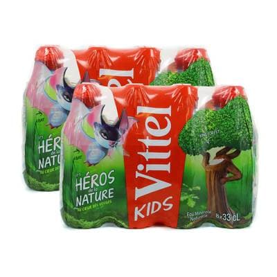 Vittel Eau minérale naturelle (bouchons sport), Lot de 2 - 8x33cl