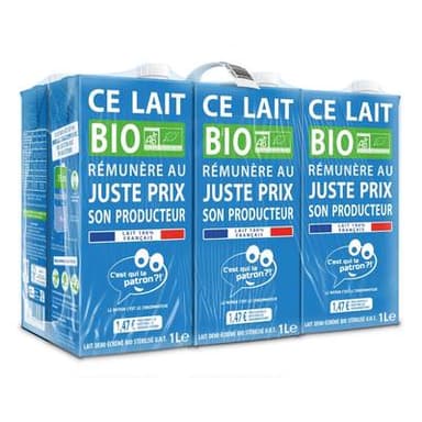 C'est qui le Patron Lait Bio 1/2 écrémé, 6x1l