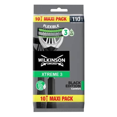 Wilkinson Rasoirs Jetable Pour Homme Peau Sensible Black, 10 rasoirs jetables