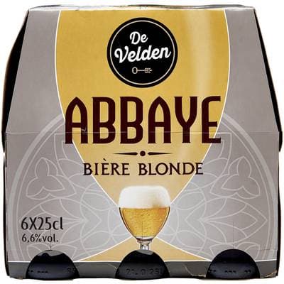 De Velden Bière blonde d'Abbaye 6,6°, 6x25cl