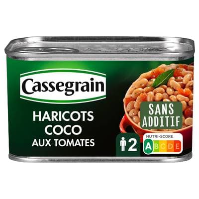 Cassegrain Haricots coco cuisinés à la tomate, laurier et sauje, 435g