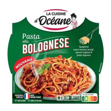 La Cuisine d'Océane Spaghetti Sauce Tomate,Bœuf égrené Végétal & Petit Légumes, 280g