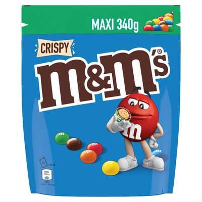 M&M'S Bonbons chocolatés Crispy au riz soufflé, 340g