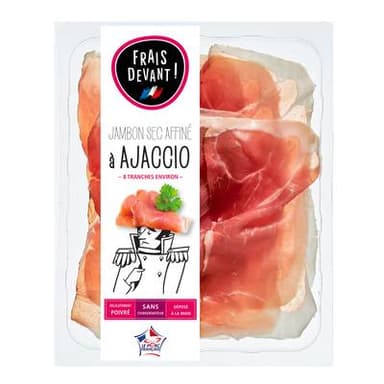 Frais Devant Jambon Sec au Poivre Affiné à Ajaccio, 90g
