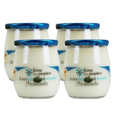 La Ferme Des Peupliers Yaourt Nature Entier, Lot de 4x125g