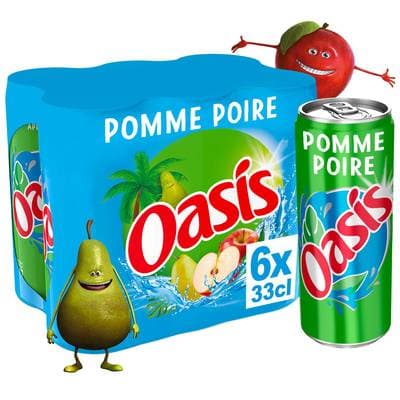 Oasis Boisson aux fruits pomme poire, 6x33cl