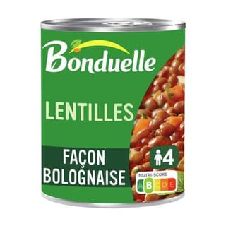 Bonduelle Lentilles façon bolognaise avec carottes et oignons en conserve, 800g