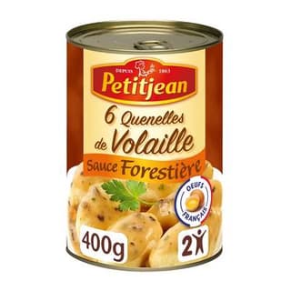 Petitjean 6 Quenelles de Volaille Sauce Forestière en conserve pour 2, 400g