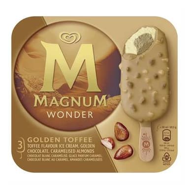Magnum Bâtonnets Wonder Caramel Amande, 3 bâtonnets - 222g