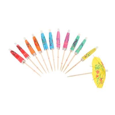 Homea Ombrelle cocktail bois 10cm, 12 Ombrelles