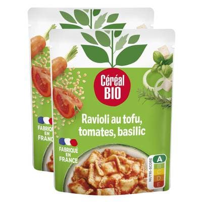 Céréal Bio Ravioli Tofu Tomates Basilic Vegan Bio, Lot de 2x267g