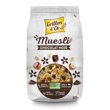 Grillon Or  Muesli chocolat bio, 500g