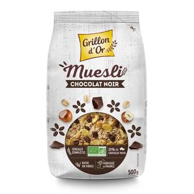 Grillon Or  Muesli chocolat bio, 500g