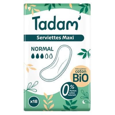 Tadam Serviettes hygiéniques Maxi Normal, 18 serviettes