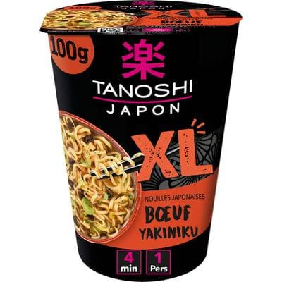 Tanoshi - Japon Nouilles Japonaises Saveur Boeuf Yakiniku en Cup XL, 100g