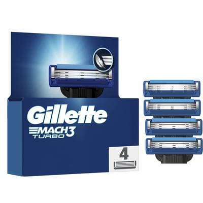 Gillette Mach3 Lames pour rasoir turbo 3D, 4 lames