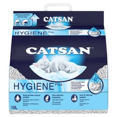 Catsan Litière minérale non agglomérante Hygiène Plus pour chat, 10L