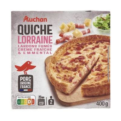Auchan Quiche Lorraine aux Lardons Fumés et Emmental, 400g