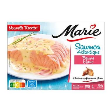 Marie Saumons sauvages du Pacifique au beurre blanc, et échalotes confites au vin blanc, 2x200g