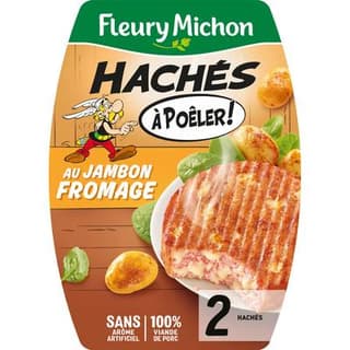 Fleury Michon Haché de jambon à l'emmental à poêler, 2x90g