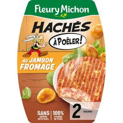 Fleury Michon Haché de jambon à l'emmental à poêler, 2x90g