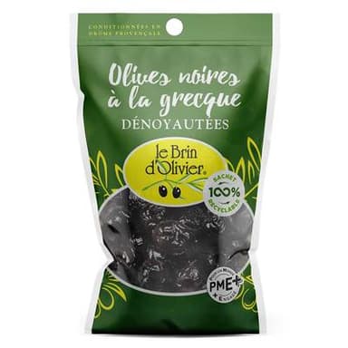 Le Brin d'Olivier Olives Noires Dénoyautées, 120g