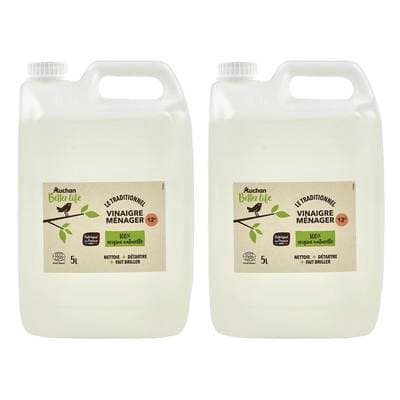 Auchan Better Life Vinaigre ménager Ecocert, Lot de 2x5L