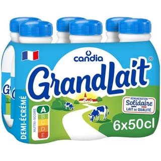 Candia Lait 1/2 écrémé Grandlait, 6x50cl