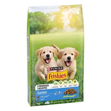Purina - Friskies Croquettes Poulet Légumes avec du Lait Junior pour chiot, 7kg