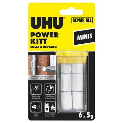 Uhu Kit de pâte à réparer blanche, 6 x 5g