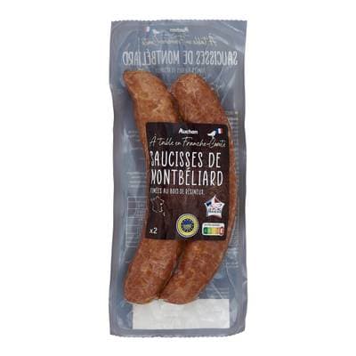 Auchan Terroir Saucisses de Montbéliard IGP, 2 saucisses - 300g