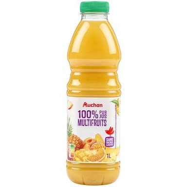 Auchan Pur jus multifruits sans sucres ajoutés, 1L