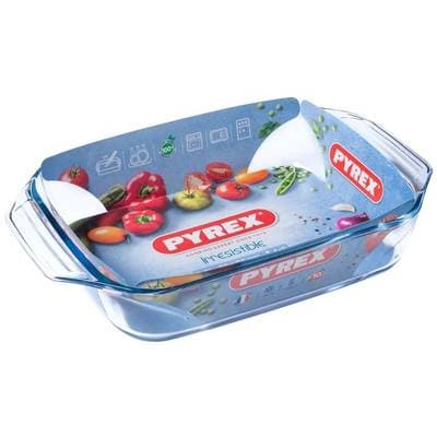 Pyrex Plat rectangulaire en verre avec poignées Irrésistible, 31x20 cm