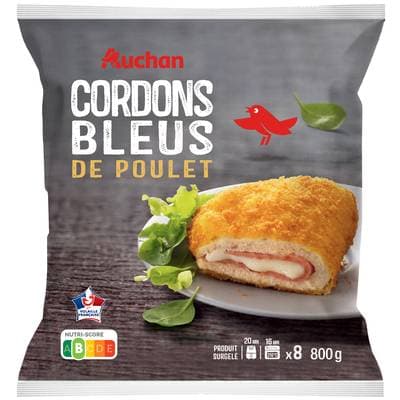 Auchan Cordon bleu de poulet, 8x100g