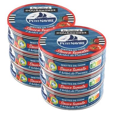 Petit Navire Miettes de thon sauce tomate et Herbes de Provence, Lot de 2 -3x52g