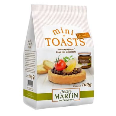 Jean Martin de Provence Mini toasts grillés aux 9 céréales, 100g