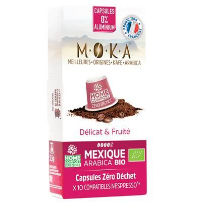 Moka - Café bio Mexique capsule biodégradable sans aluminium