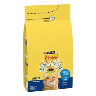 Purina - Friskies Croquettes Saumon Légumes pour Chat Adulte, 1,5kg
