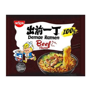 Nissin Nouilles instantanées Râmen goût Boeuf en sachet, 100g