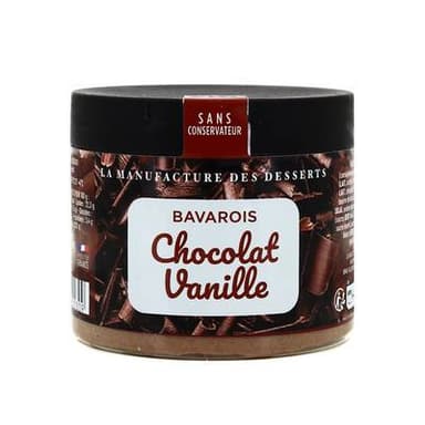 La manufacture des desserts Bavarois Chocolat Vanille, 90g