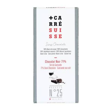 Carré Suisse Tablette Chocolat Noir 71% et Sel de Guérande, 100g