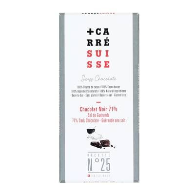 Carré Suisse Tablette Chocolat Noir 71% et Sel de Guérande, 100g
