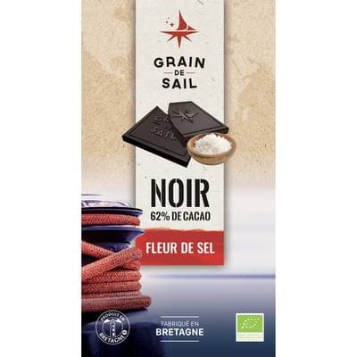 Grain de Sail Chocolat Noir Fleur de sel Bio, 100g