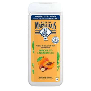 Le Petit Marseillais Crème de douche & bain Extra Douce Abricot BIO & Noisette BIO, 250ml