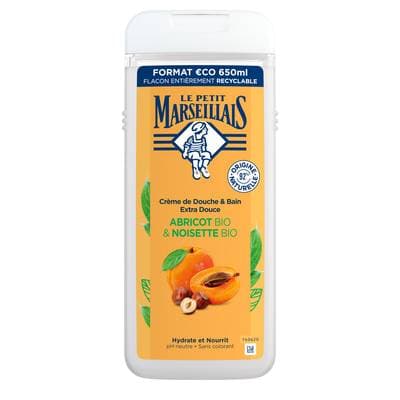 Le Petit Marseillais Crème de douche & bain Extra Douce Abricot BIO & Noisette BIO, 250ml