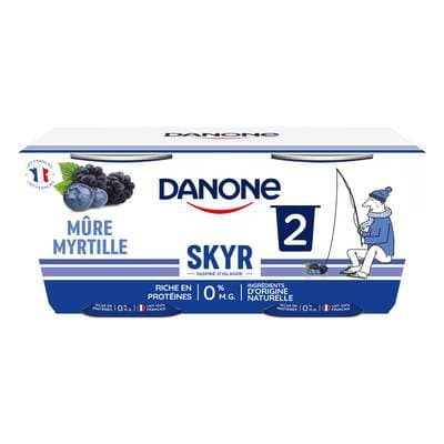 Les Danone Du Monde Skyr mûre myrtille 0%mg, 2x140g